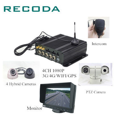 Dual SD Card Car Dvr Camera Recorder , 1080P 4Ch Vehicle Dvr System Free Software